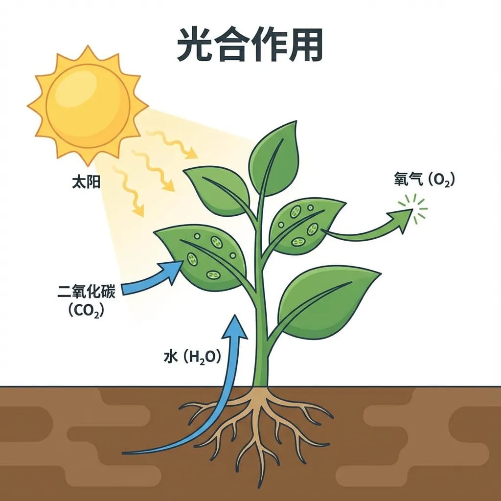 光合作用教育信息图：简洁可视化解析