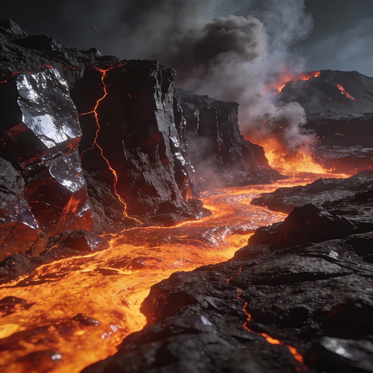 史诗火山熔岩景观：创作壮丽奇幻场景