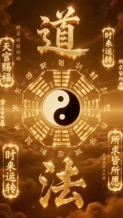 电影级东方玄幻道家美学视频生成器:太极符文特效震撼视觉