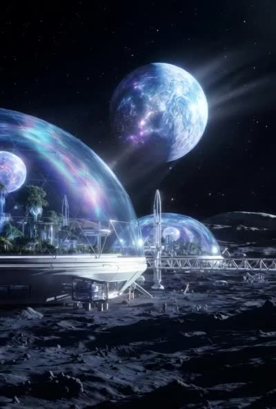 科幻月球基地：介子灯照亮未来世界