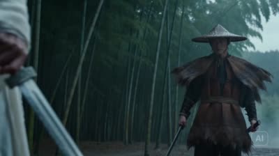 武侠剑客巅峰对决:竹林雨中视听盛宴