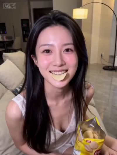 AI女友互动:甜蜜喂食薯片场景