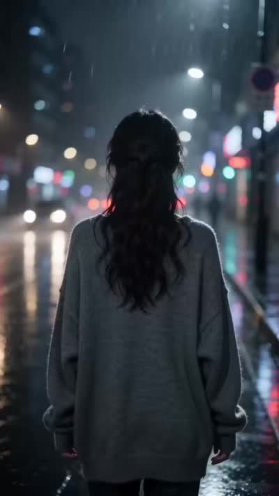 电影级雨夜"白月光"女孩视频创作指南