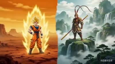 跨次元双悟空巅峰对决:日漫VS神话画风碰撞