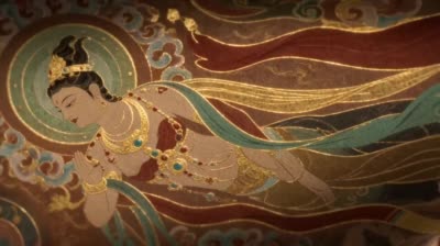 敦煌飞天舞蹈视频生成器:红金流光壁画幻境