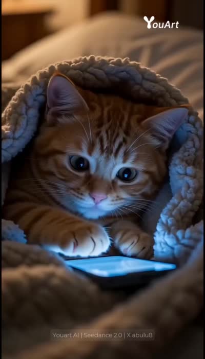 深夜小猫咪偷玩手机:完整视频脚本