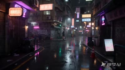 霓虹街头邂逅:雨夜浪漫故事场景创作