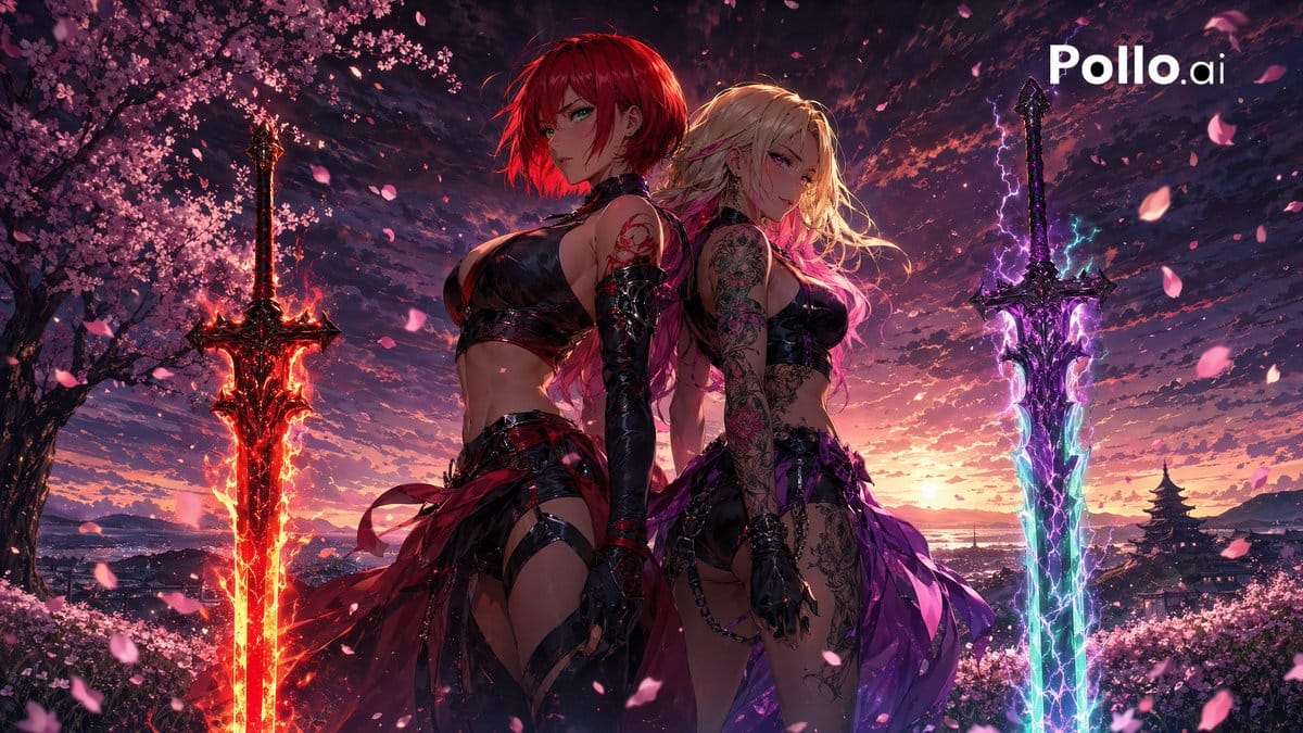 双生海妖：樱花暮色中的背靠背战士