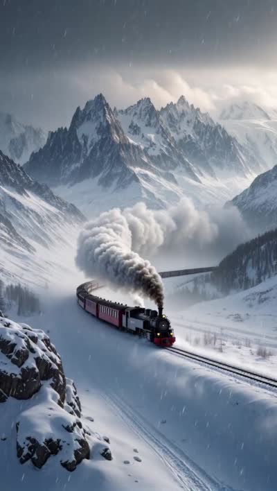 史诗雪山蒸汽火车:暴风雪中疾驰
