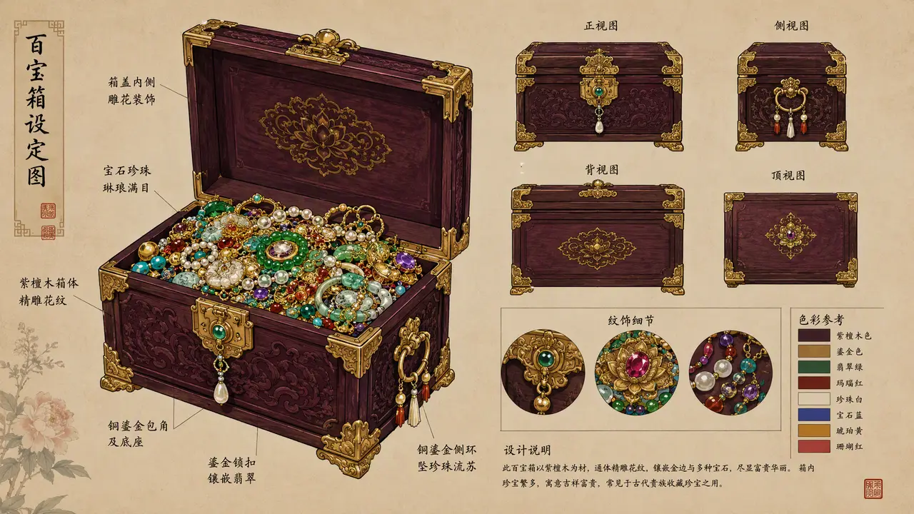 《杜十娘怒沉百宝箱》一腔真心错付薄情之人|PROP_BOX_百宝箱_v2