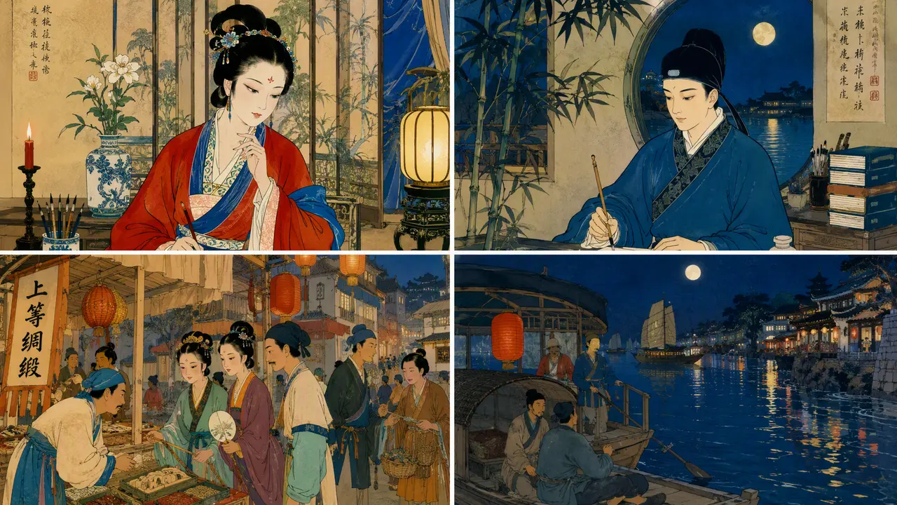 《杜十娘怒沉百宝箱》一腔真心错付薄情之人|STYLE_工笔重彩风格参考板_v3