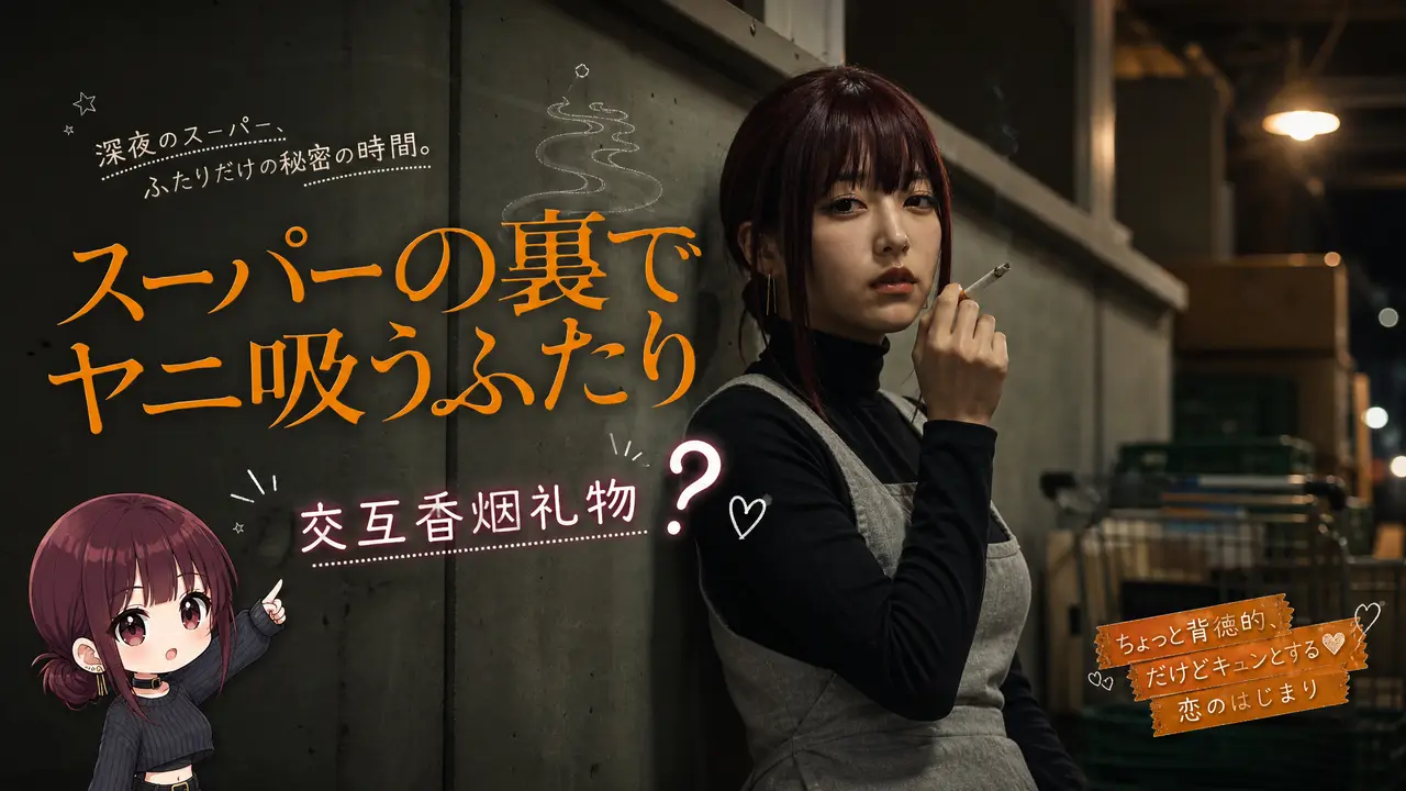 交互香烟礼物【躲在超市后门抽烟的二人】
