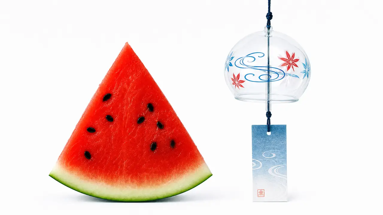 无尽蝉鸣的盛夏｜道具图-西瓜+风铃 - 副本