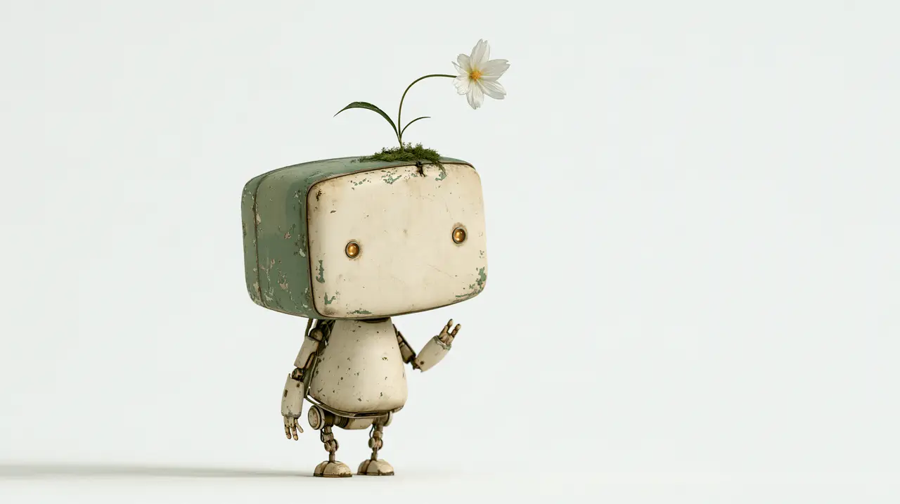灾难后的世界》-第一集；原创AI剧情短片｜kaijiutiao_Adorable_small_robot_full_body_three_quarter_view__9a09549f-0dbd-406d-99b8-86734012a36c_0