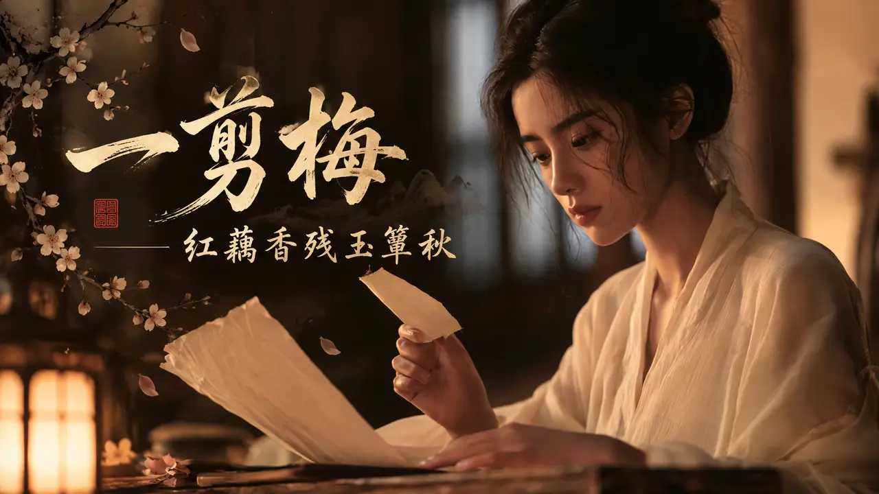一剪梅|宋式美学60秒|一剪梅·红藕香残玉簟秋 横版封面