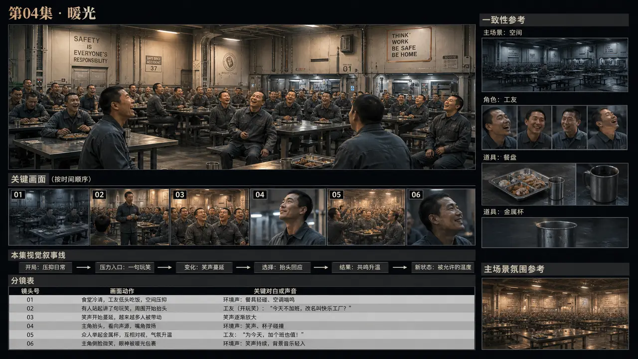 恐怖｜分镜 5-4 笑声扩散全食堂 v2（亚洲面孔）
