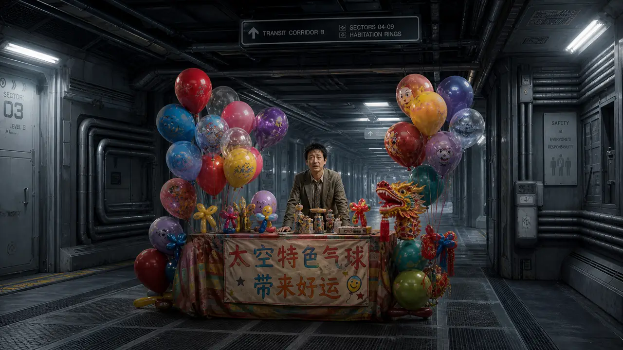 恐怖｜分镜 3-1 推销员摆摊·彩色气球