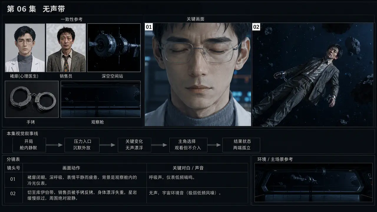 恐怖｜分镜 9-4/9-6 褚扉闭眼·推销员被捕漂浮