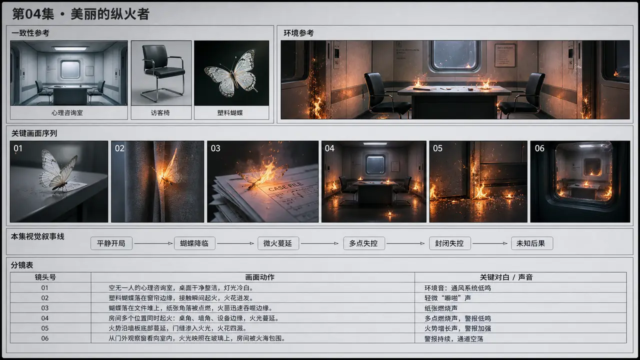 恐怖｜分镜 7-3 蝴蝶降落起火