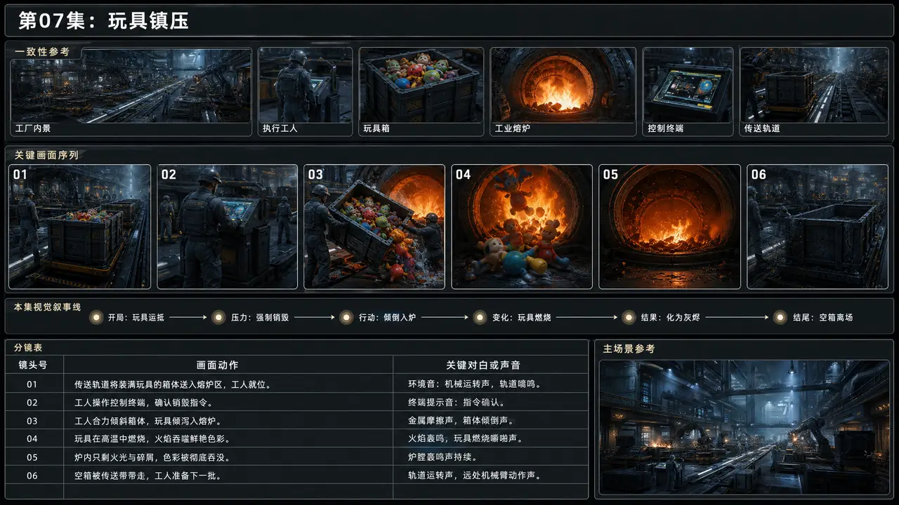 恐怖｜分镜 10-1 玩具倾倒入熔炉