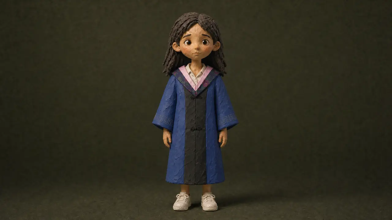 教师节《理解》|小女孩-学士服
