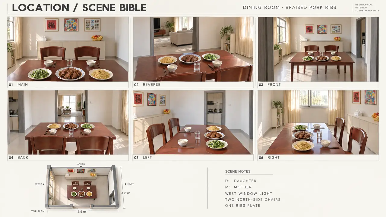 用中式教育对我妈|排骨事件|SCENE_BIBLE_六视角加俯视资料卡