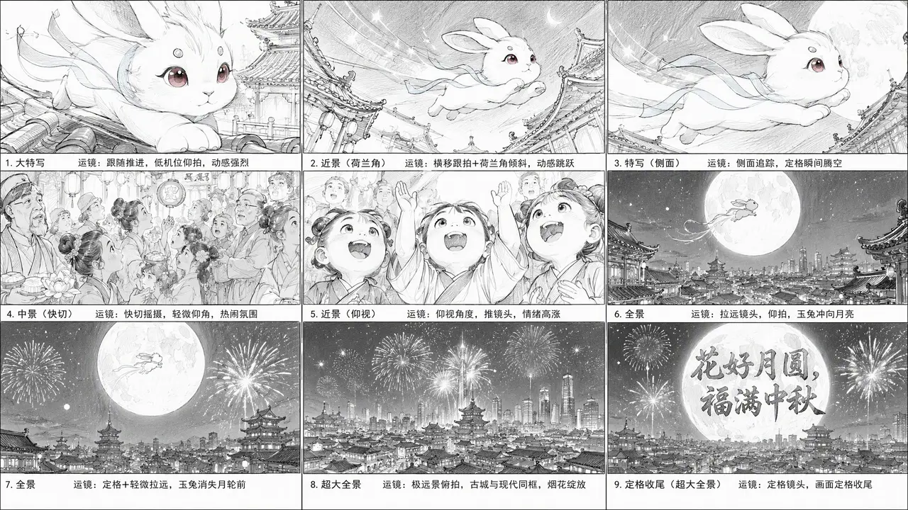 花好月圆,福满中秋,愿您团圆美满!|分镜草图-中秋短片