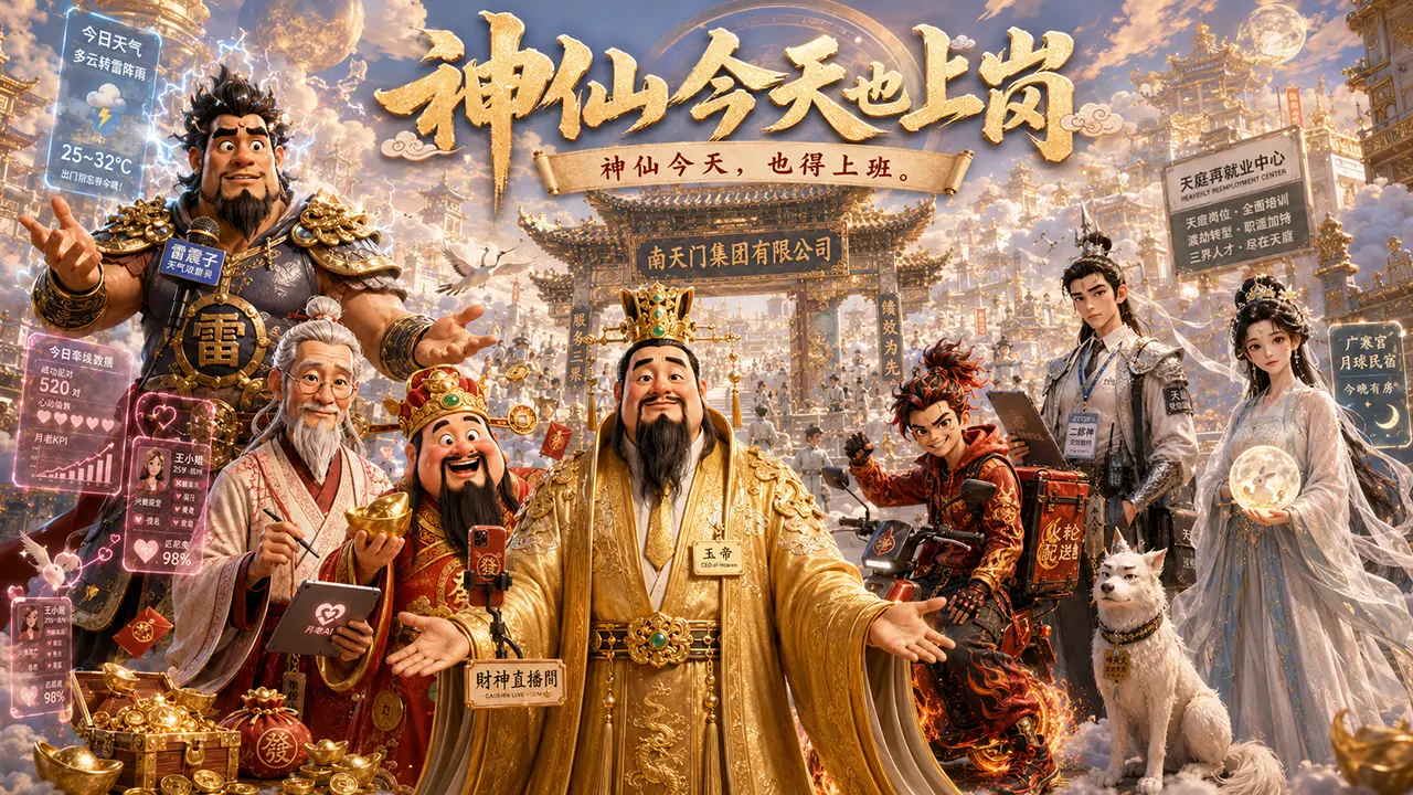 《神仙今天也上岗》|东方神话 × 当代职场 × AIGC音乐MV