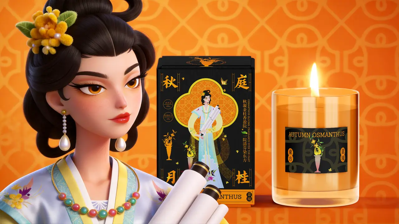 秋庭月桂香薰蜡烛