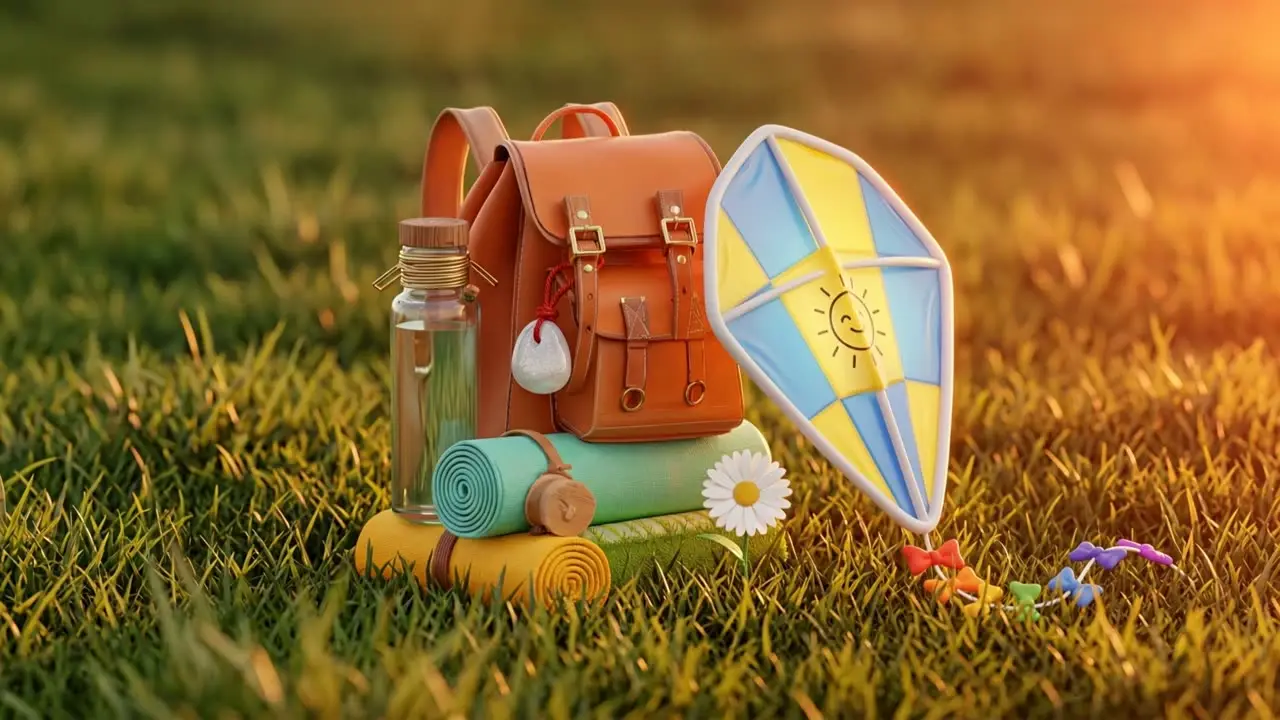 3D插画儿童治愈插春游短片｜视频节点 49