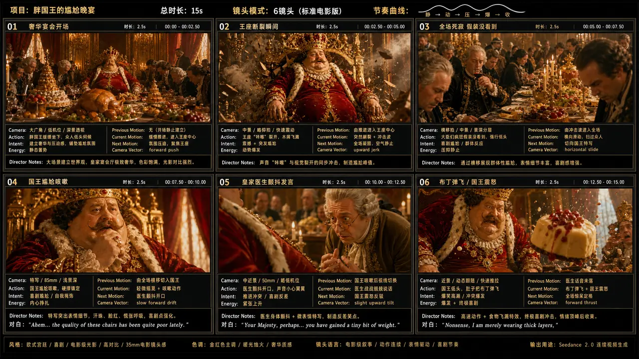 国王减肥计划|故事板模板|全能动态分镜故事板