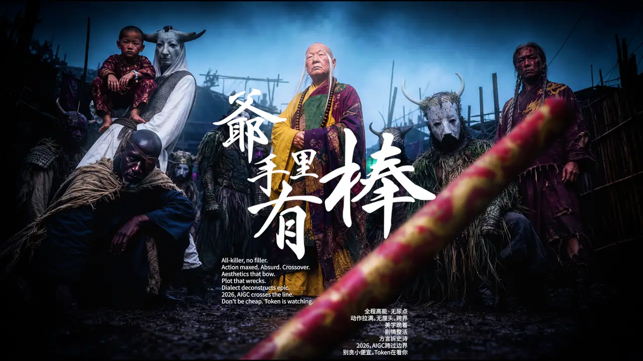 爷，手里有棒？？这部AIGC短片离谱到没朋友