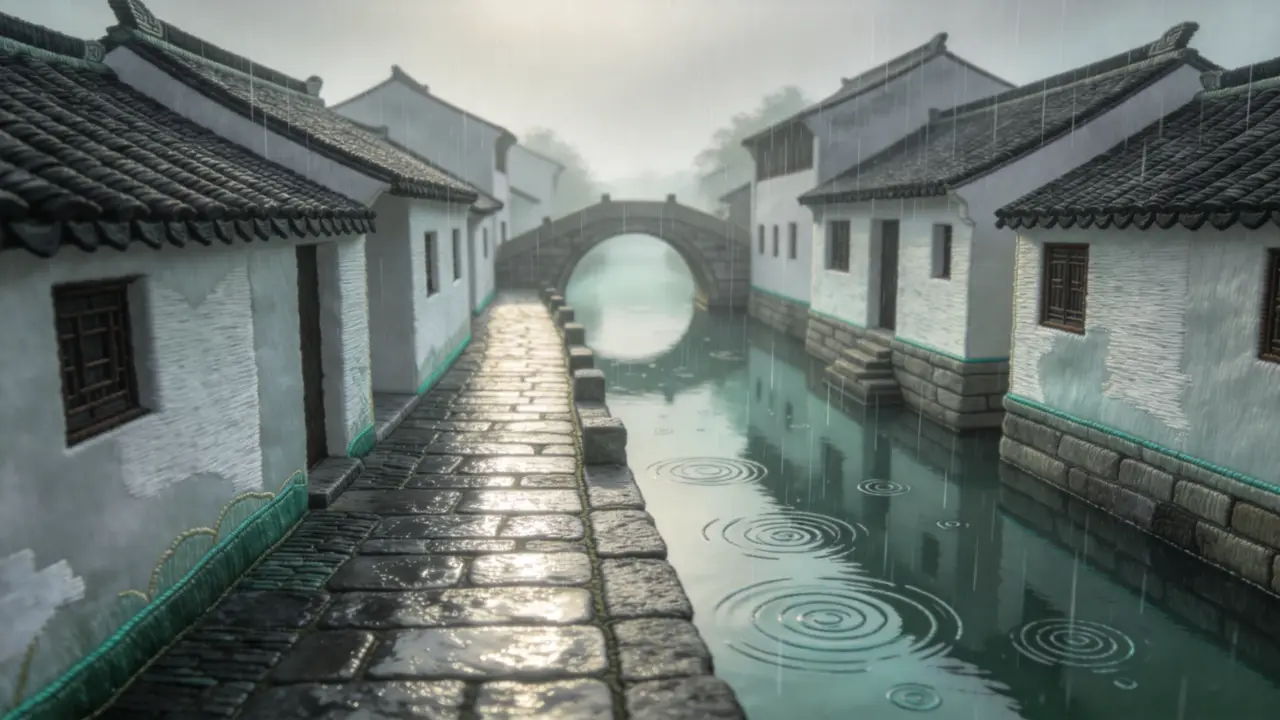 丝音入梦｜苏州平江路·雨巷 石板路特写