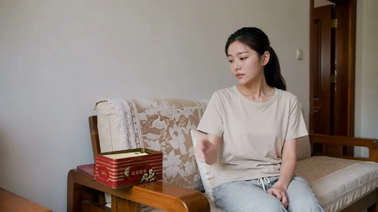爷爷的道歉信——廉洁家风微剧情片｜客厅沙发-小林放回信件-缩回手部（笑容）
