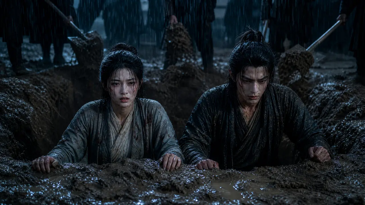 《冥婚重生，我带着棺中夫君杀回来了》｜雨夜泥坑场景重绘分镜