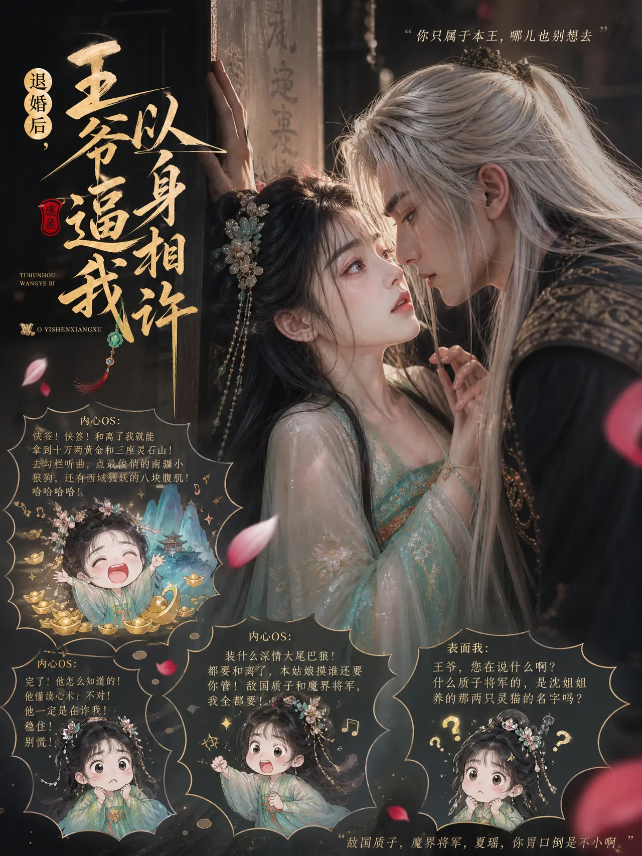 古风短剧《读心王爷影后要和离》创作全流程丨含封面工作流|封面1