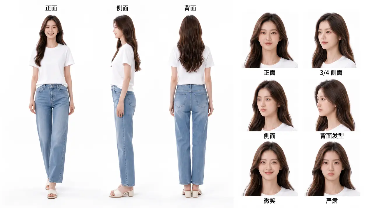 展示类服装工作流|角色三视图