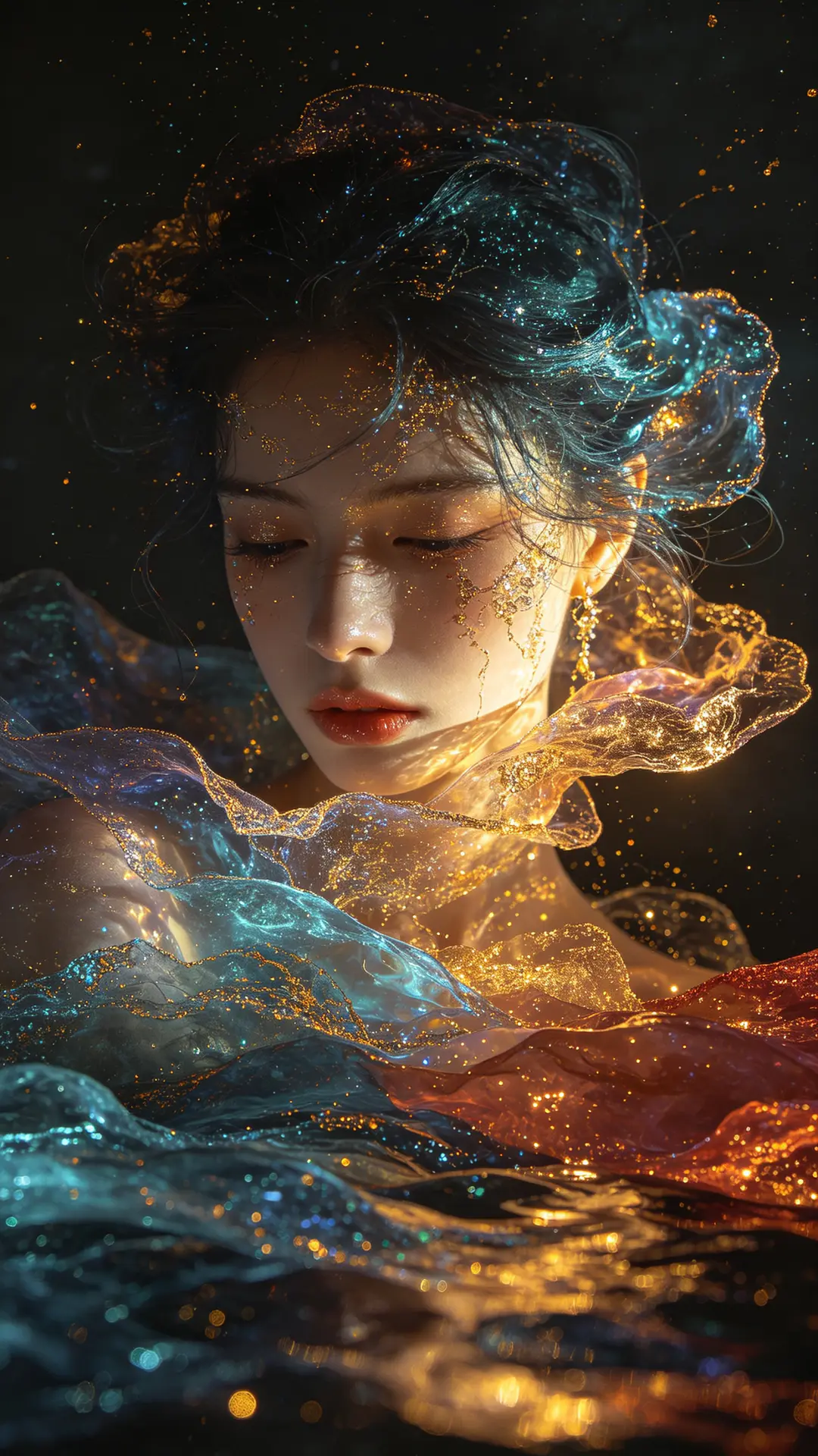 质感,肌理感,梦幻的,耀变,反射,艺术抽象,诗意的,高级,杰…