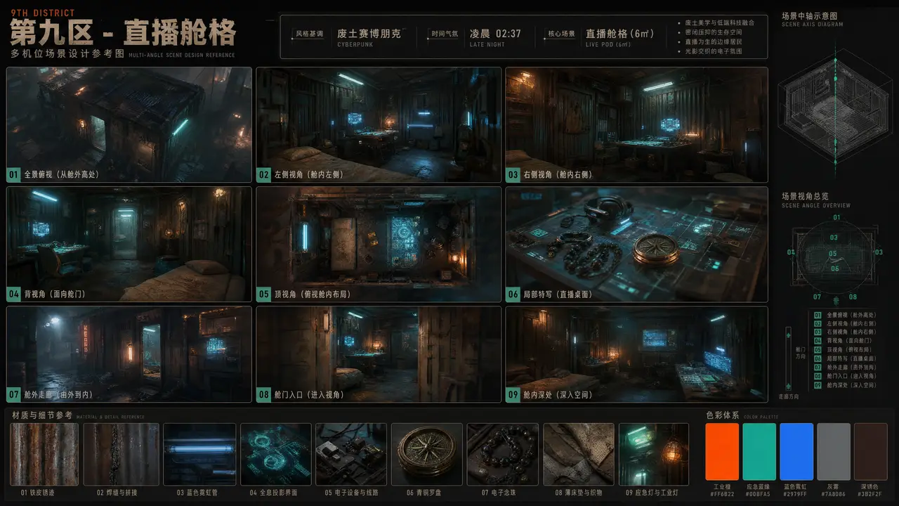 念卦成灾-第二集|下城直播舱格场景设计图