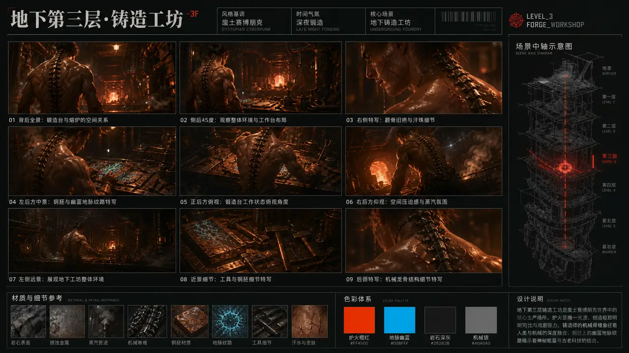 念卦成灾-第二集|地下铸造工坊场景设计图