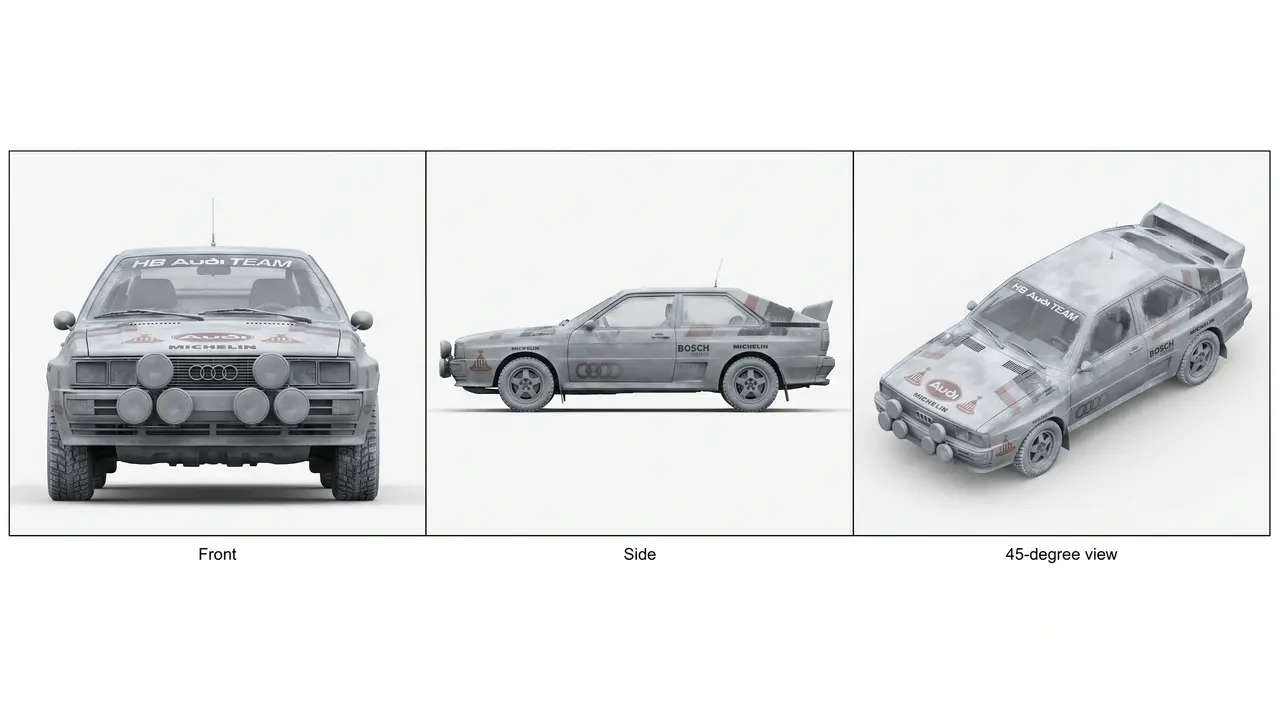 奥迪 RS6 Avant《The Same Arc》|P002 Audi quattro A2 赛车产品三视图 - 副本