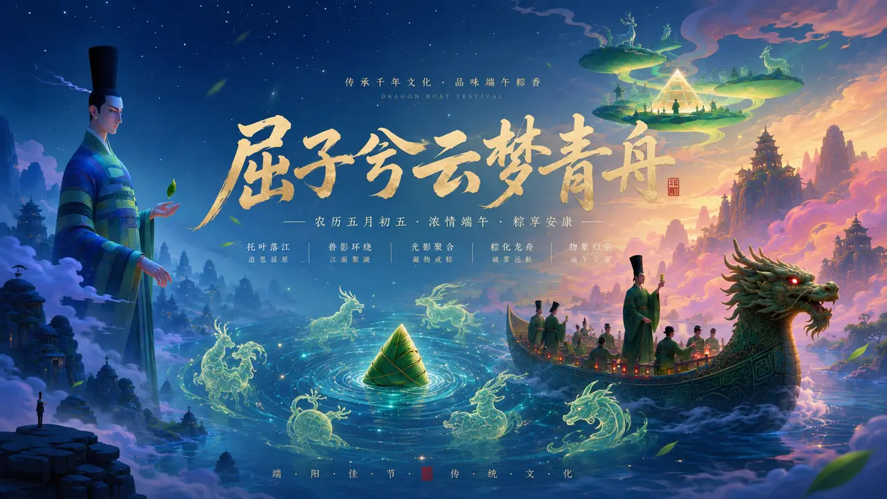 端午非遗广告《屈子兮云梦青舟》