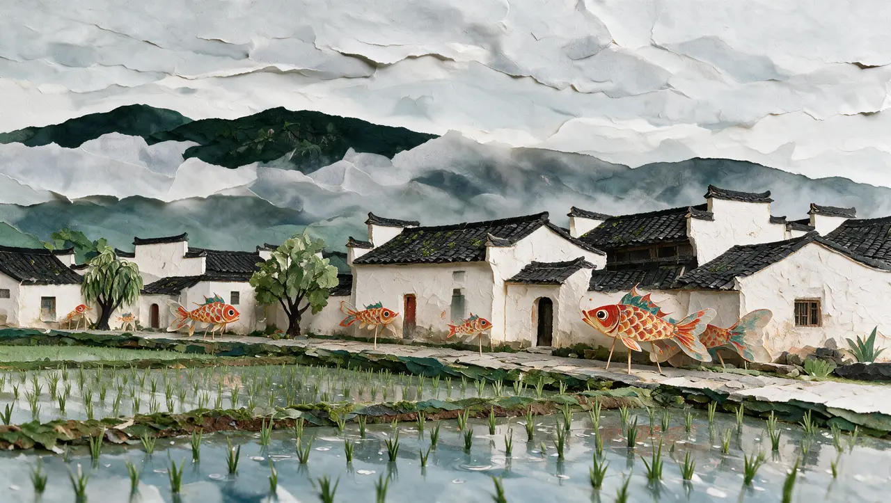 光耀徽州|关键帧02-水田村落全景