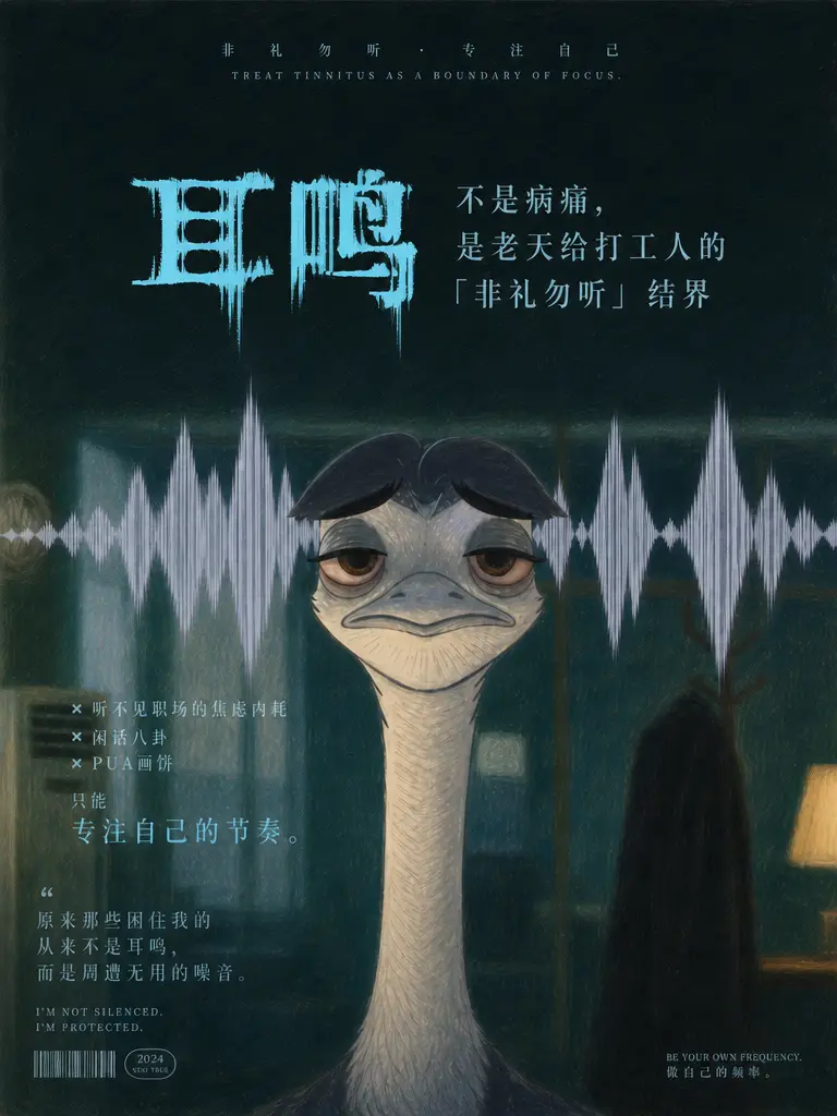 加班久了会《耳鸣》？SD2.5演绎当代打工人的精神内耗｜图片节点 4