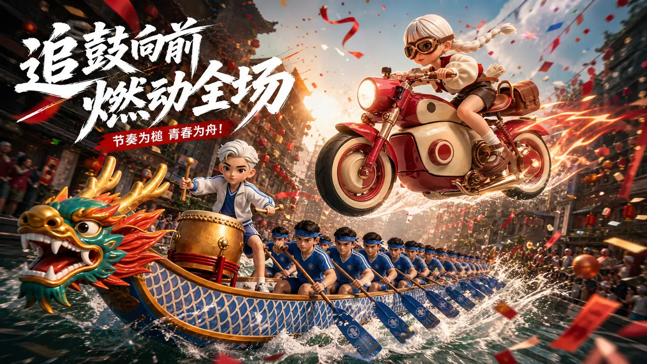 追鼓.端午赛龙舟非遗文化3D短片