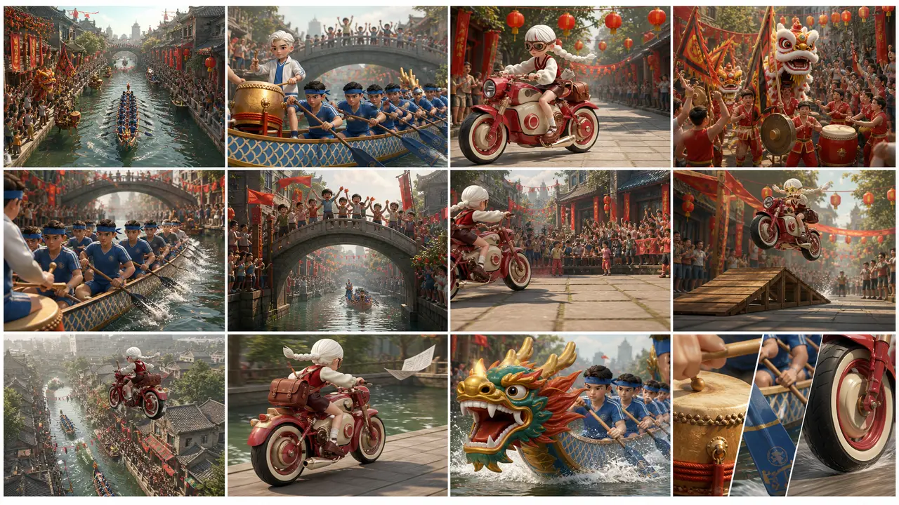 追鼓.端午赛龙舟非遗文化3D短片｜图片节点 12