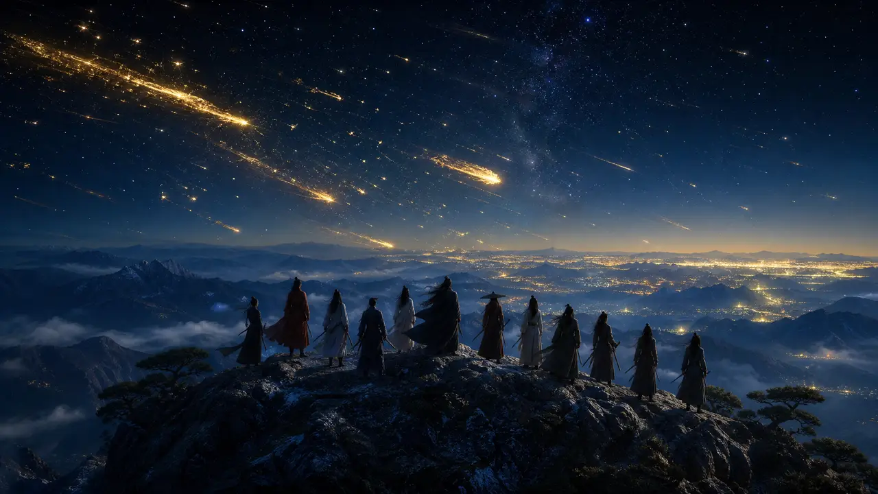 十二守护·天裂｜B04·山巅星空结尾场景参考图