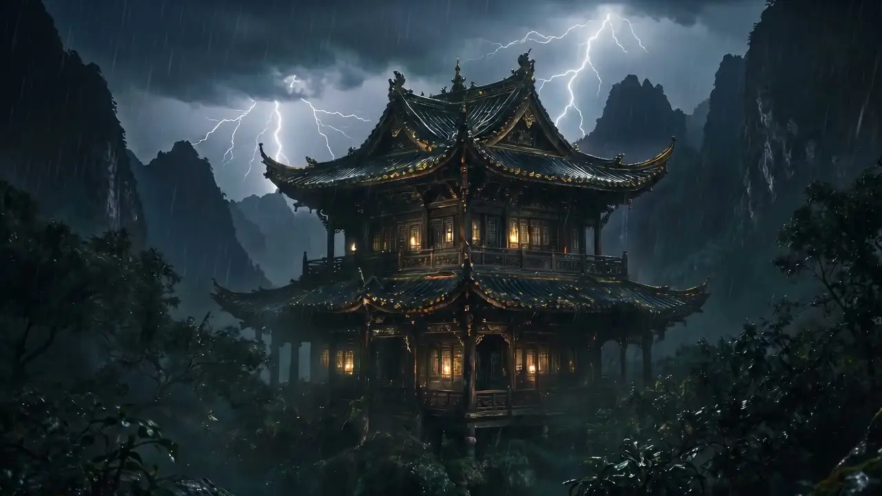 《虚妄玄册》先导片｜镜1-雨夜阁楼外景
