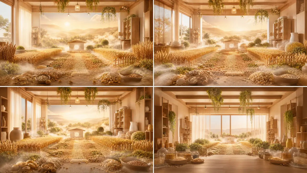 月子粥广告|微缩谷物田野