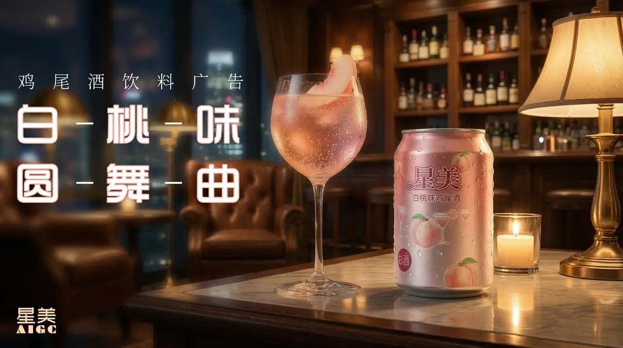 白桃鸡尾酒广告